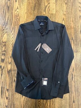 Ben Sherman Black Slim Fit Long-Sleeve Dress Shirt